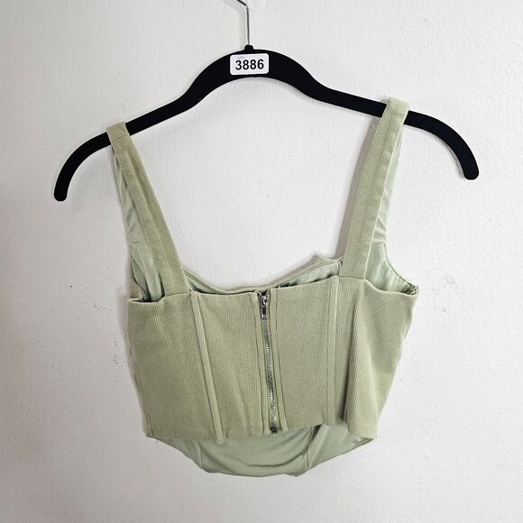 Beige Botany Ultra Soft Structured Mint Green Square Neck Corset Crop Top Small - Picture 3 of 8